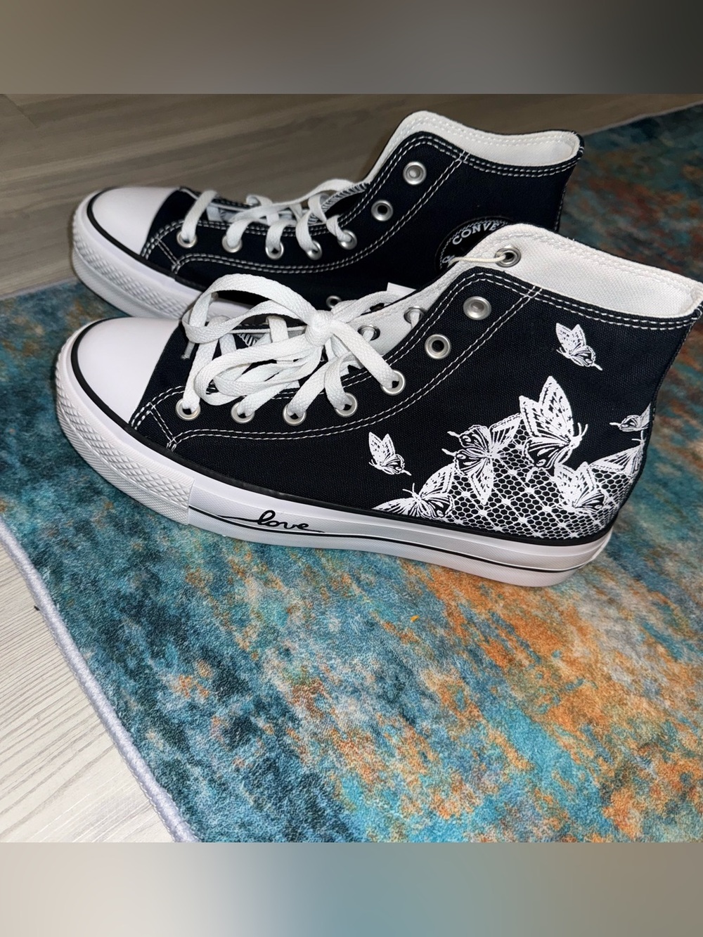 Converse Black High-Top Platform Sneakers - Picture 3 of 8